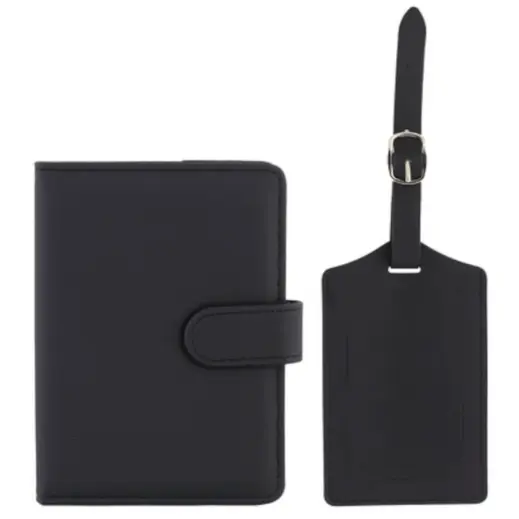 Passport Holder & Luggage Black Front